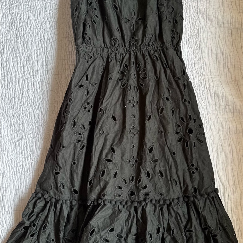 JCrew Midi Black Eyelet Dress 2T - Picture 5 of 8